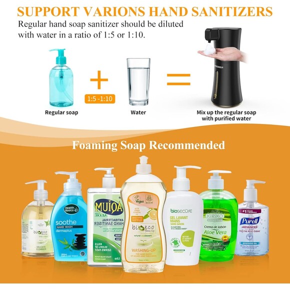 Soap Automatic Foam Touchless Auto Foaming Dispenser Black - Picture 5 of 6